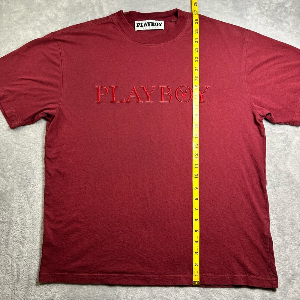 Playboy x PacSun Red Tee Men’s M Embroidered Logo Streetwear Collab - Picture 4 of 9